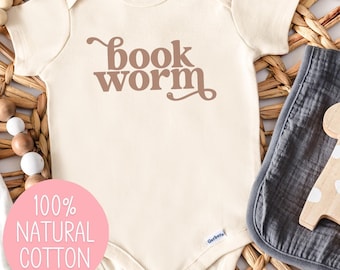 Book Worm Onesie®, Bookworm Baby Bodysuit, Little Reader Shirt, Baby Shower Gift for Book Lover, Book Worm Baby Romper, Bookworm Kids Shirt