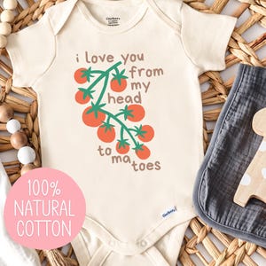 Cute Tomatoes Onesie®, I Love You From My Head Tomatoes Baby Bodysuit, Cute Tomato Baby Shower Gift for Newborn, Fruit Vegetable Baby Romper