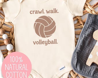Cute Volleyball Baby Onesie®, Crawl Walk Volley Baby Bodysuit, Sports Baby Shower Gift for Volleyball Player, Volleyball Coach Fan Romper