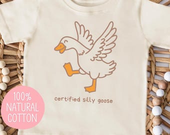Silly Goose Toddler Tee, Certified Silly Goose Kids' T-shirt, Funny Goose Children's Tshirt, Cotton Gender Neutral Silly Goose Youth Shirt