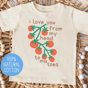 Cute Tomatoes Kids Shirt, I Love You From My Head Tomatoes Toddler Tee, Farmers Market Childrens T-shirt, Fruit Vegetable Vegan Youth Tshirt