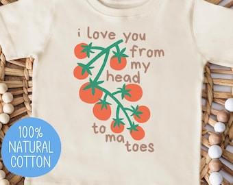 Cute Tomatoes Kids Shirt, I Love You From My Head Tomatoes Toddler Tee, Farmers Market Childrens T-shirt, Fruit Vegetable Vegan Youth Tshirt