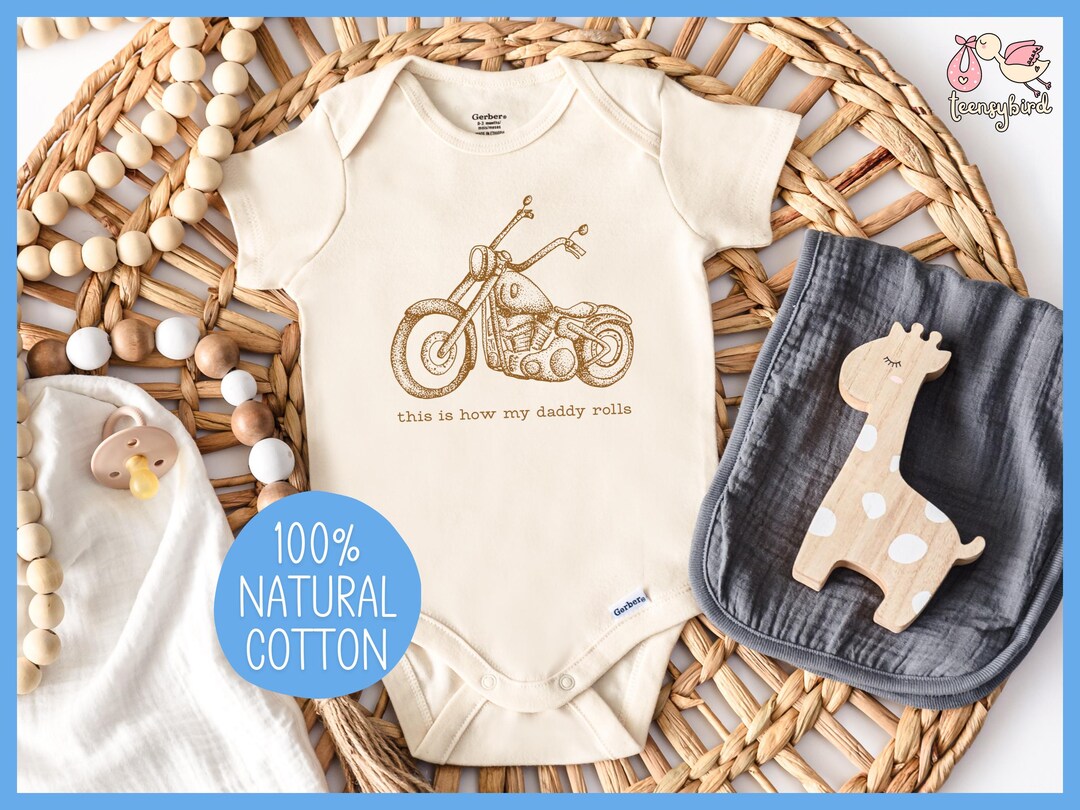 Motorcycle Onezy Motorcycle Dad ONESIES® Bodysuit, How My Daddy Rolls Baby Onesie ...