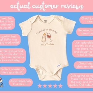 Personalized Aunt Baby Bodysuit, I'd Rather Be Drinking with Custom Aunt Name Infant Romper, Wine Drinker Newborn One Piece from Auntie image 5
