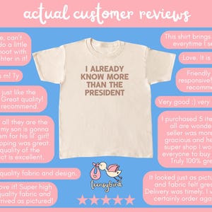 Funny Political Satire Shirt, President Kid's T-shirt, Parody POTUS Children's Tee, Gag Gift for Smart Kid, Natural Cotton Youth Tshirt image 4