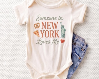 Someone In New York Loves Me Baby Onesie - Cute NYC Gift Bodysuit