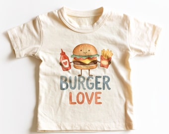 Burger Love Kids Shirt - Cute Fast Food Lover Toddler Tee