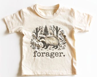 Forager Kids Shirt - Cute Badger Nature Toddler Tee