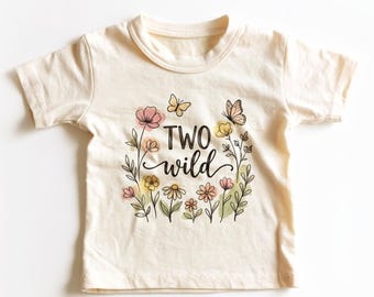 Two Wild Kids Shirt - Wildflower Second Birthday Toddler Tee