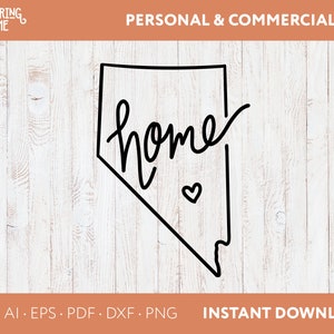 Nevada SVG Handgeschreven minimalistisch | Nevada State Outline svg, png, eps, dxf cut bestand Cricut, Silhouette |  DIGITALE DOWNLOAD