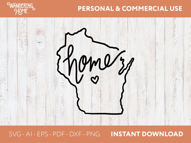 Wisconsin SVG Hand Lettered Minimalist | Wisconsin State Outline Svg ...