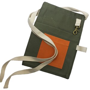 Moss Green Cotton Gardening Apron: Utility Tool Belt, Teacher Apron image 6