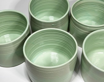 Large Mint Green Handmade Ceramic Plant Pot | 12cm diameter
