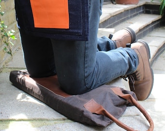 Leather Garden Kneeling Mat | Gardening Equipment | Thick Garden Kneeler Cushion | Handmade in the UK