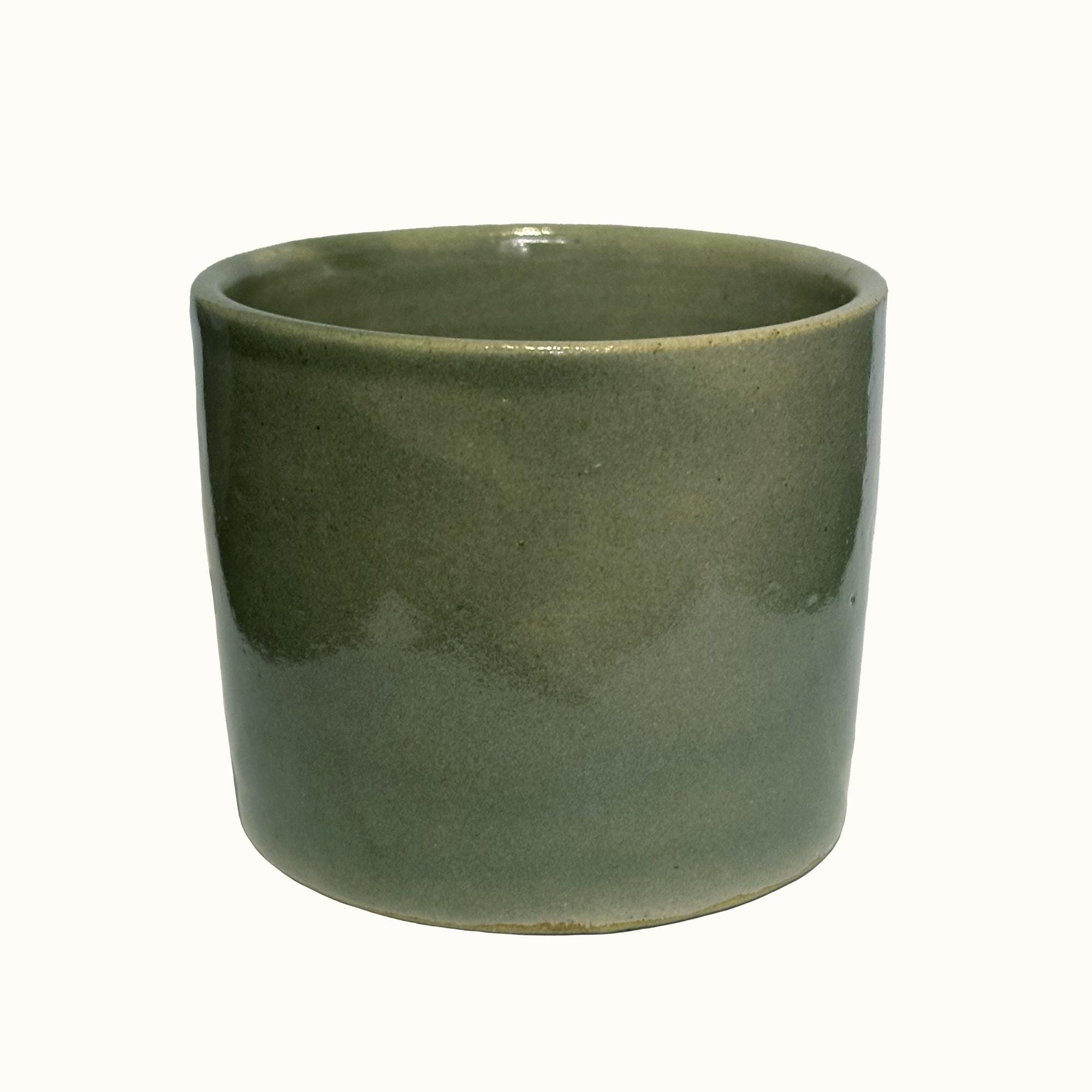 Mini Salbei Grün handgemachte Keramik Pflanztopf | 8cm Durchmesser