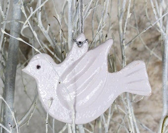 Adorno de cerámica de paloma para San Valentín hecho a mano