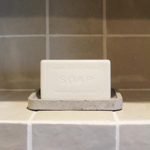Concrete Soap Dish with Drainage Holes 13cm