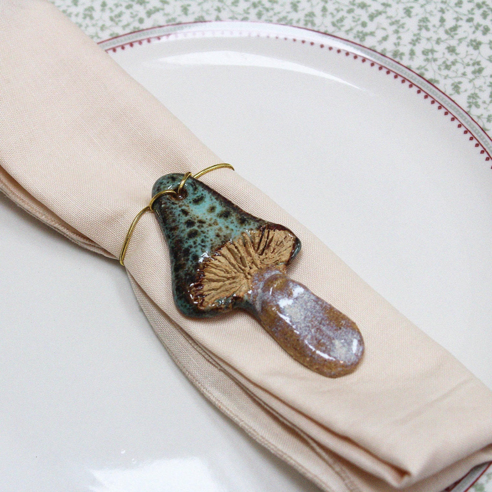 Handmade Ceramic Green Toadstool Decoration | Mushroom Decoration ...