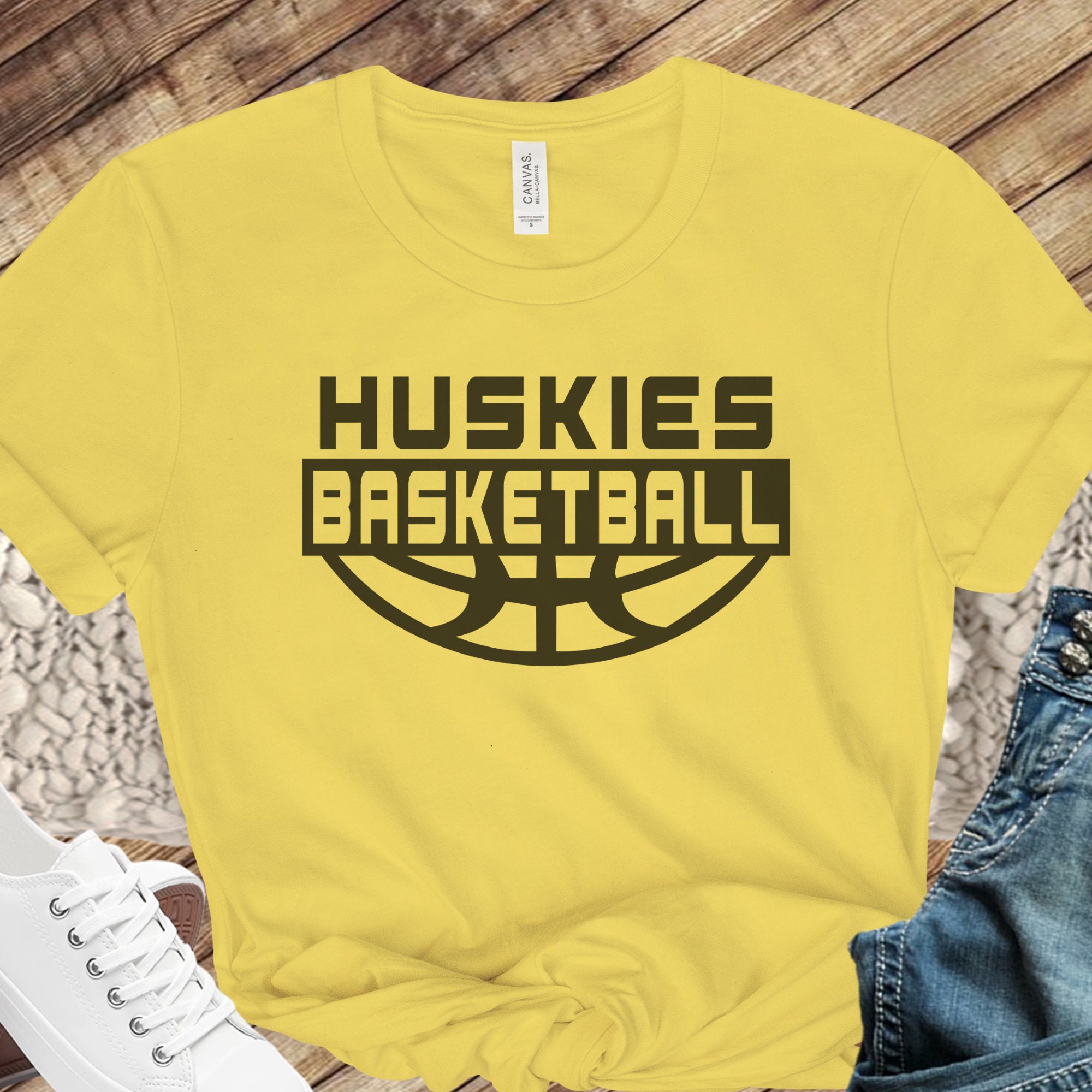 Huskies Basketball Husky Basketball Mascot Logo Sublimation Shirt