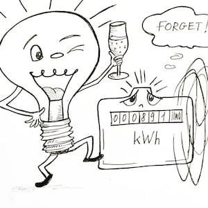 Energie | Handgezeichnete Illustration | Strom ClipArt | Glühbirne | Stromzähler | Geld sparen | Geschenkkarte | DIGITALER DOWNLOAD | DRUCKBAR