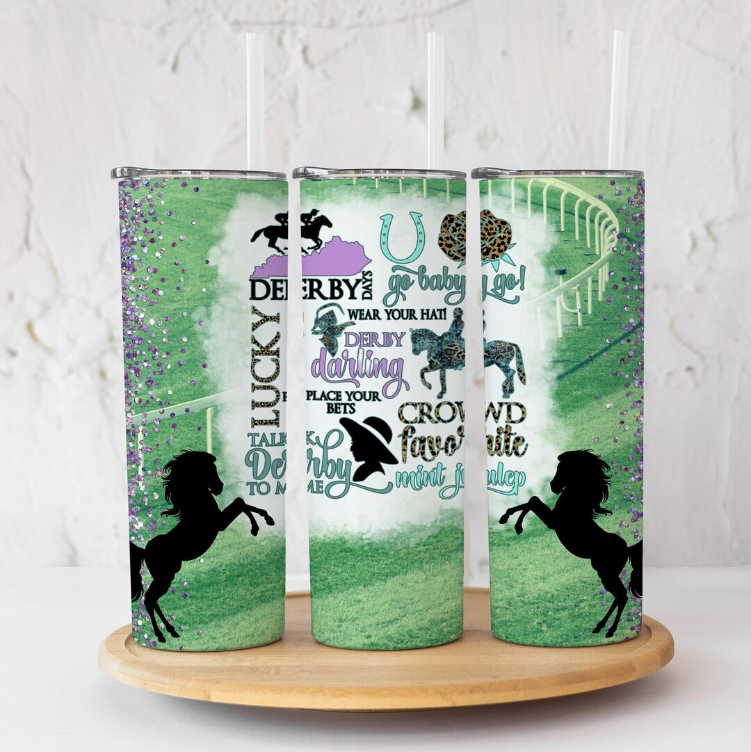 Kentucky Derby Tumbler, Horse Racing Tumbler, 20oz Skinny Tumbler Etsy