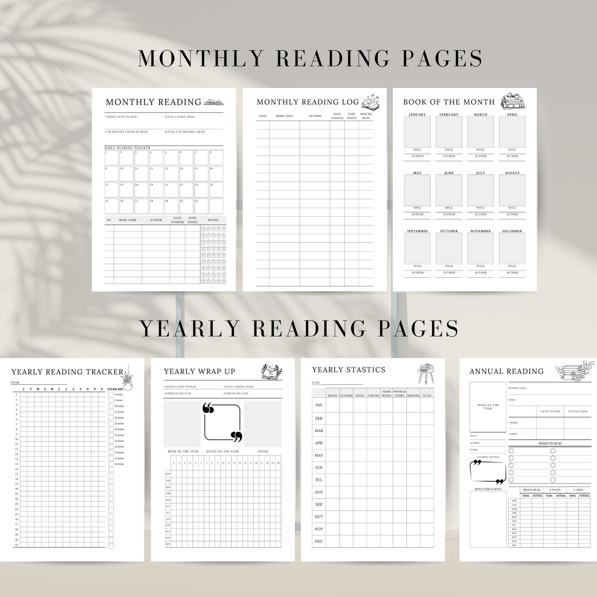 Book Reading Planner Bundle Printable, Reading Journal 2026 2027 ...