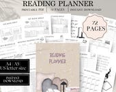 Book Reading planner bundle printable, Reading journal 2026 2027,printable reading challenge,Book review log book,Monthly and year planning