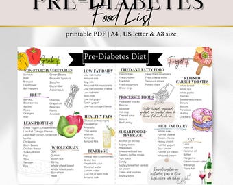 Pre-Diabetes Food List: Low Sugar Meal Plan (PDF)