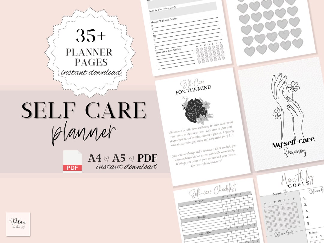 Self Care Planner , Self-love Journal, Mental Health Worksheet Kit ...