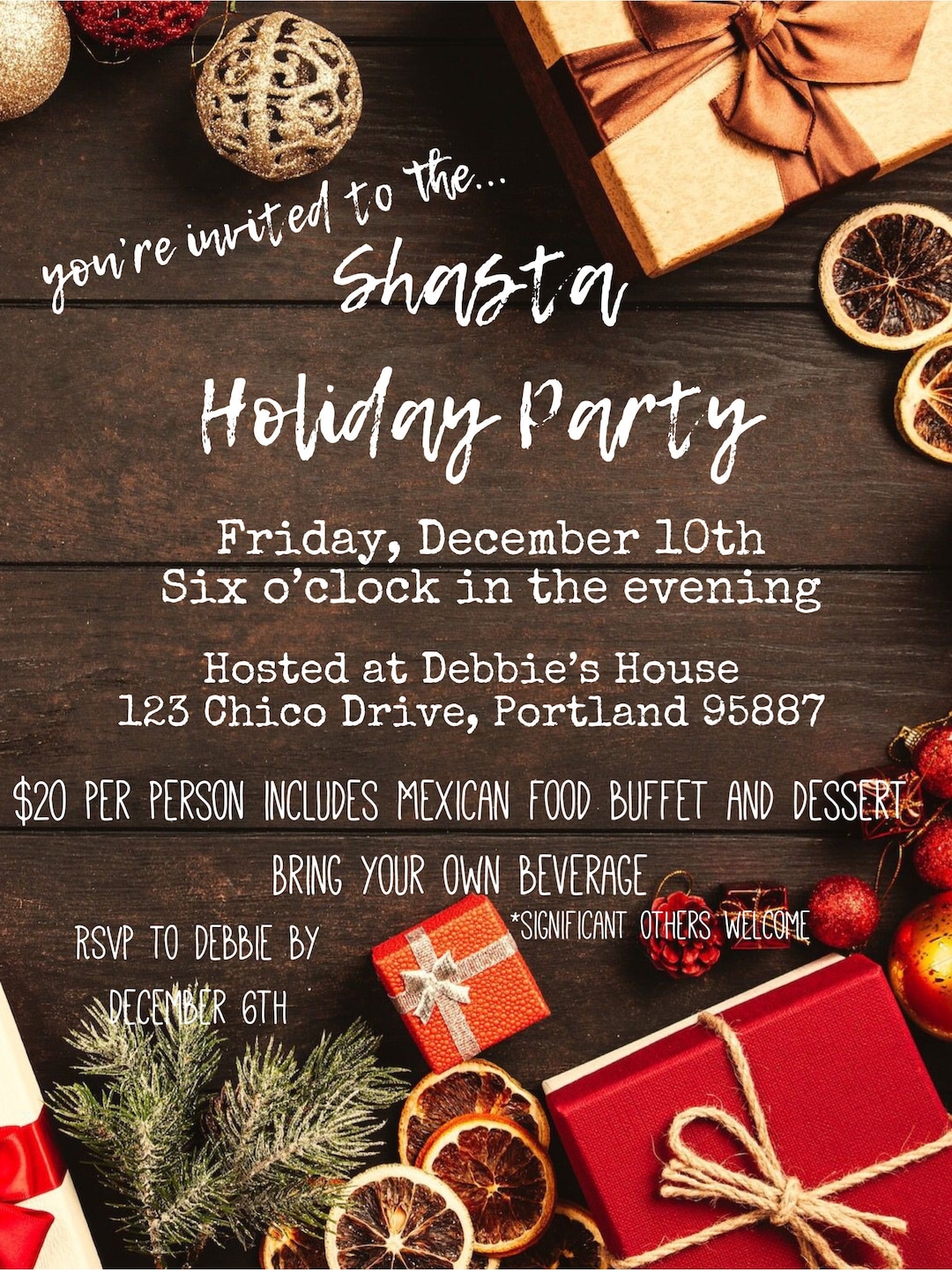 Christmas Holiday Party Invitation Etsy