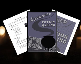 Advanced Potion Making Textbook Tapestry/Blanket Crochet Alpha Pattern