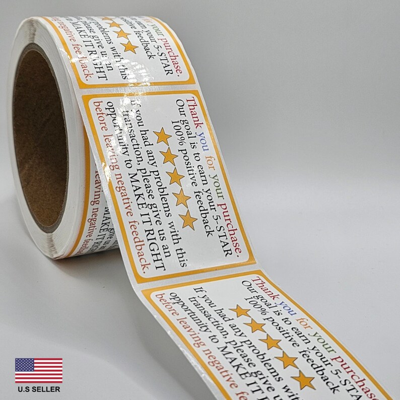 350 Pack EBay Thank You Shipping Labels – 3x2 Inch Stickers – Made In USA