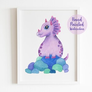 Baby Triceratops Dinosaur Nursery Wall Art Printable