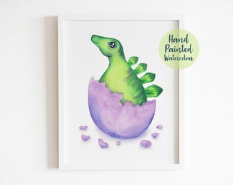 Baby Stegosaurus Dinosaur Nursery Wall Art Printable