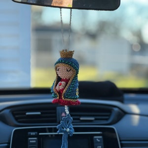 Virgin Mary charm, Rearview mirror charms, car mirror ornament, Religious figures, Virgin Mary car decor, special gift, religious gift