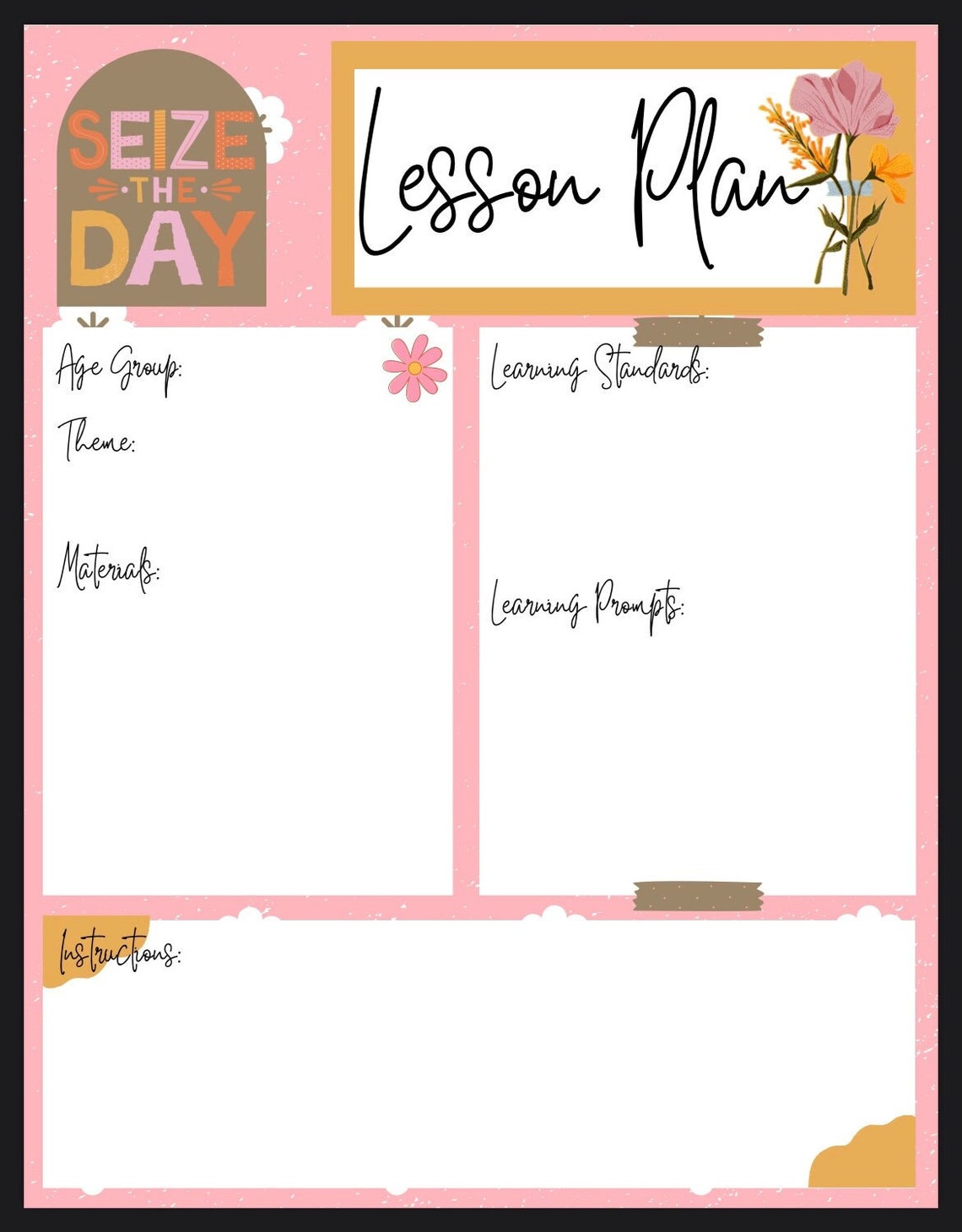 Lesson Plan Template - Etsy