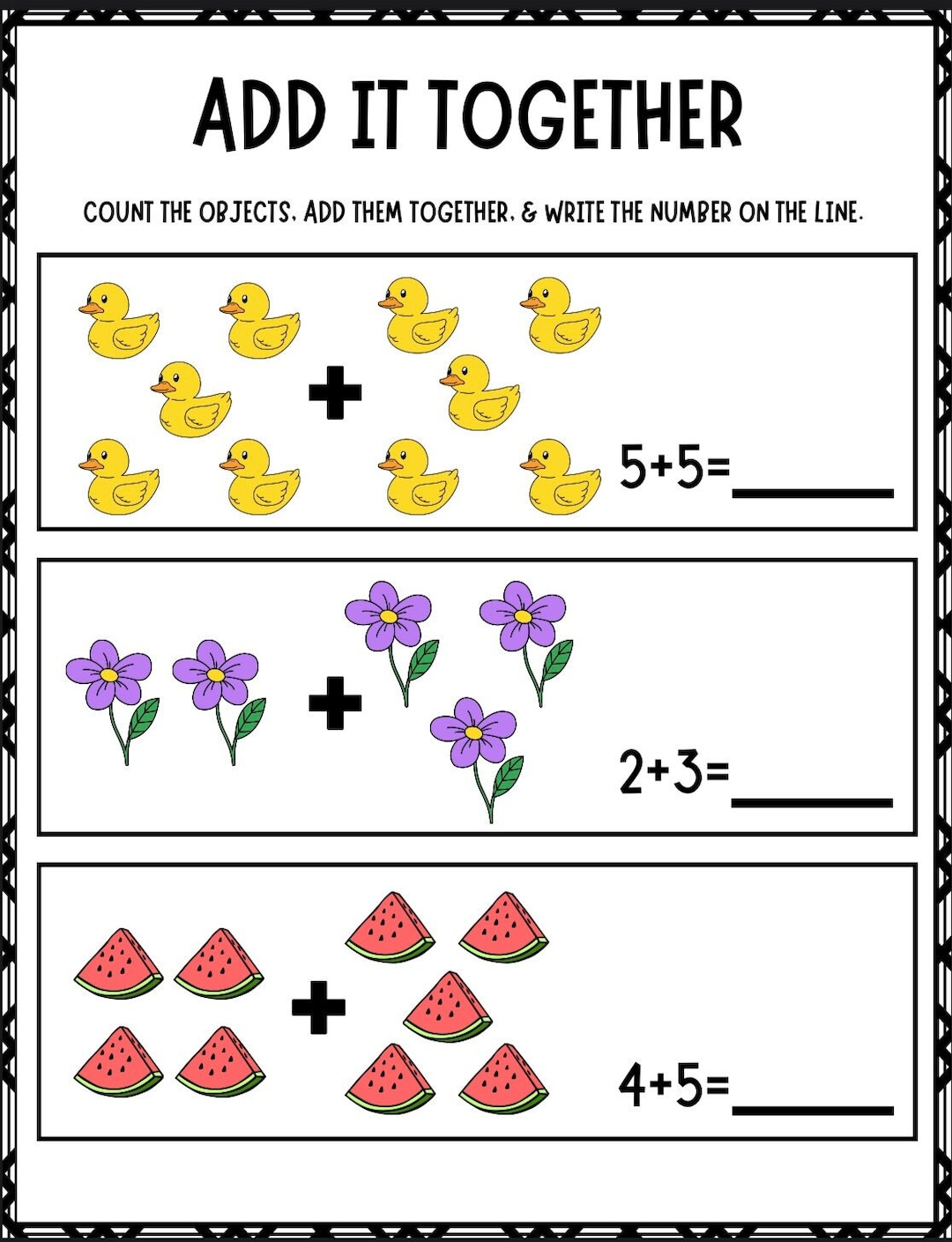 Beginners Addition and Subtraction Workshees - Etsy