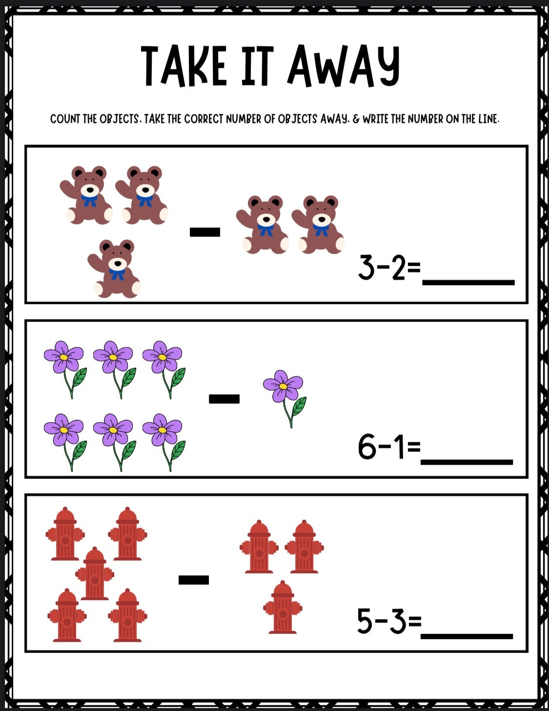 Beginners Addition And Subtraction Workshees Etsy