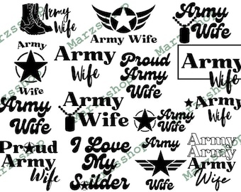 15 Piece SVG and PNG Bundle Army Wife, Military Wife svg, Army svg, Wife svg, Army Wife png, Military Wife png, Army png, Service Wife svg