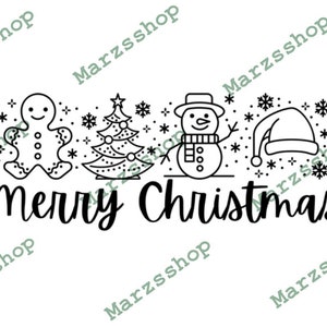 SVG en PNG Merry Christmas, Christmas svg, Christmas png, Christmas Time svg, Holidays svg, Santa svg, Snowman svg, Gingerbread Man svg