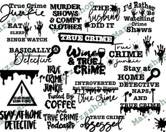 20 Piece SVG and PNG Bundle True Crime Podcasts Shows, Murder Documentaries, Killer Podcasts, Serial Killers