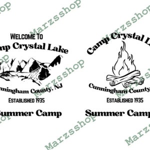 2 peças SVG e PNG Camp Crystal Lake Inspirado, Bem-vindo ao Camp Crystal Lake svg, Summer Camp svg, Crystal Lake svg, Sexta-feira 13 svg