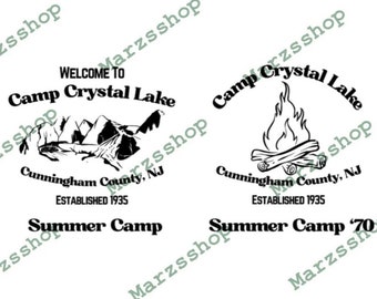 2 Piece SVG and PNG Camp Crystal Lake Inspired, Welcome To Camp Crystal Lake svg, Summer Camp svg, Crystal Lake svg, Friday The 13th svg