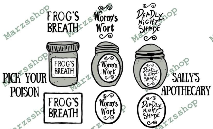 11 Piece PNG Bundle Sally Inspired,sally's Apothecary Png, Frog's ...