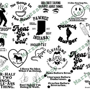 Lot de 20 fichiers SVG et PNG Parcs et loisirs, svg Little Sebastian, svg Duke Silver, svg rat souris, Jj's Diner svg, svg Sweetums, de l'argent s'il vous plaît