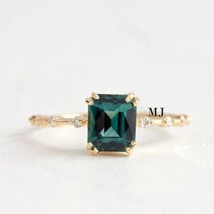 Octagon Emerald Ring, Natural Emerald Ring, Dainty Emerald Ring, Emerald Gold Ring, Christmas Gift, Promise Ring, Gift For Her,SolitaireRing