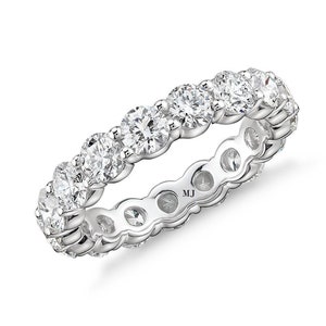 3MM Round Colorless Diamond Wedding Band, Huge Diamond Band, 4.10CT Moissanite White Gold Full Eternity Band,Luxurious Style Diamond Bands
