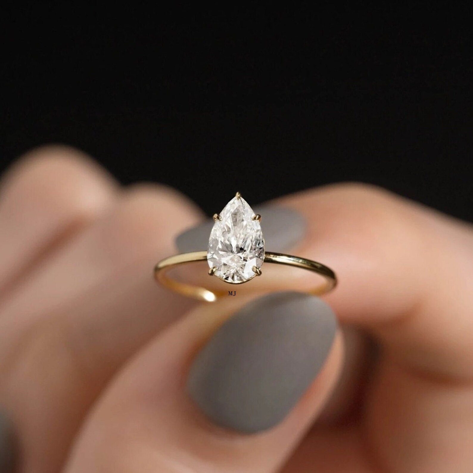 Diamond Open Marquise Stacking Ring