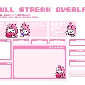 Pastel Pink Overlay for Twitch Streaming, Cute Aesthetic Overlay, Kawaii Twitch Overlay, Twitch Stream Package for OBS