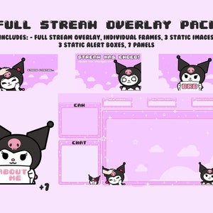 Stream Overlay Package for Twitch, Pastel Purple Overlay for OBS, Kawaii Overlay, Cute Aesthetic Overlay with Twitch Panels